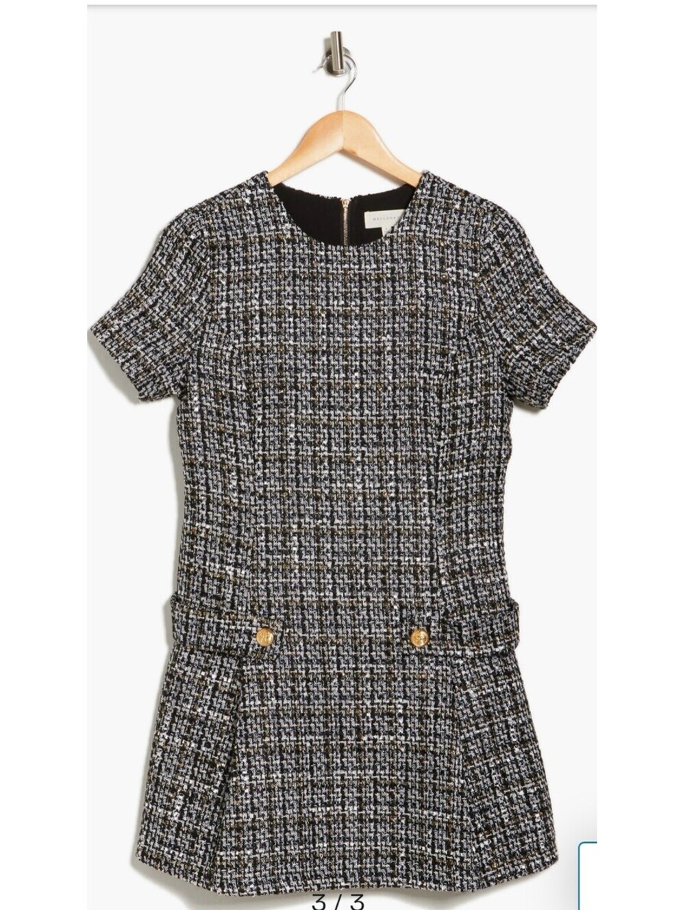 Melloday Womens Tweed Mini Dress L